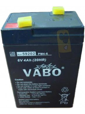Loodaccu 6V 4Ah  70x47x101mm Faston 187=4,8mm