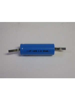 LiFePo4 rechargeable 14430 cel 3.2V 400mAh met lip