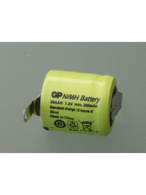 GP25AAH1A1P NiMh 1/3AA 1.2V 250mAh met sold lippen