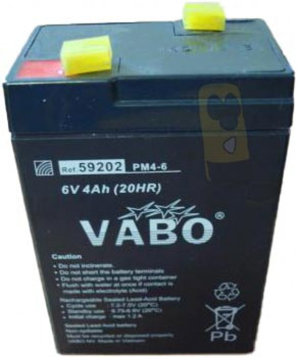 Loodaccu 6V 4Ah  70x47x101mm Faston 187=4,8mm