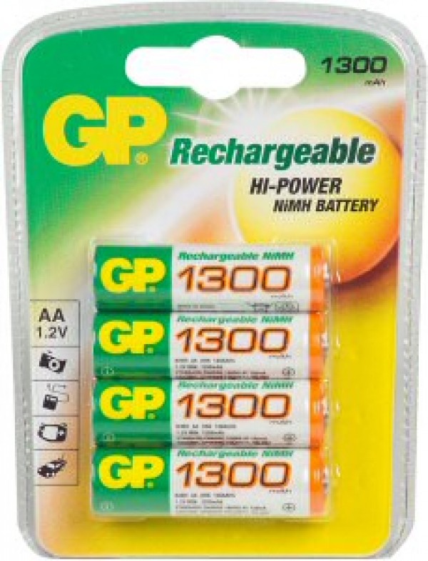 GP130AAHCC4 NiMh AA 1.2V 1300mAh BL4