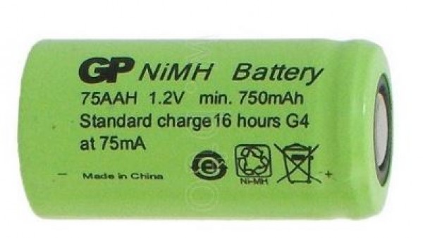 GP75AAH NiMh 2/3AA 1.2V 750mAh industrieel