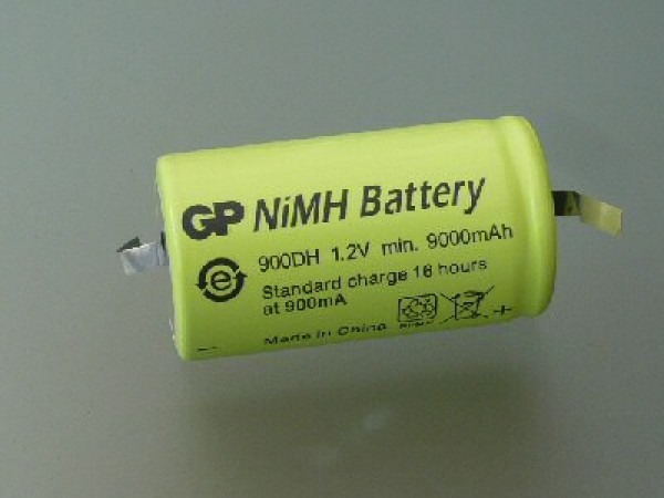 GP900DH1A1PC1 NiMh D 1.2V 9000mAh met sold lippen