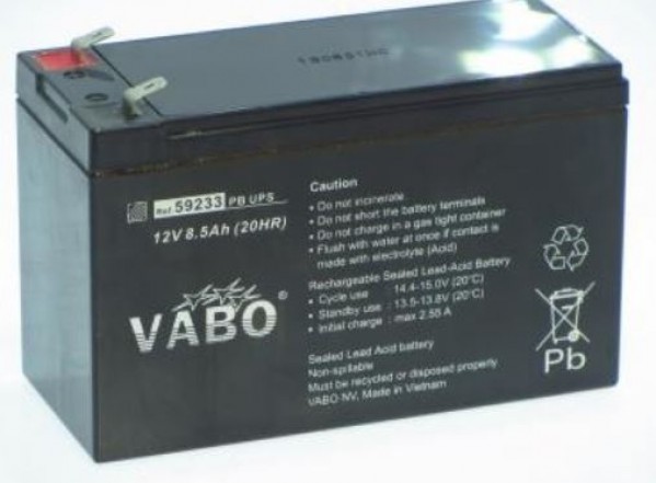 Loodaccu PB UPS 12V 8.5Ah Faston 250 = 6.3mm T2