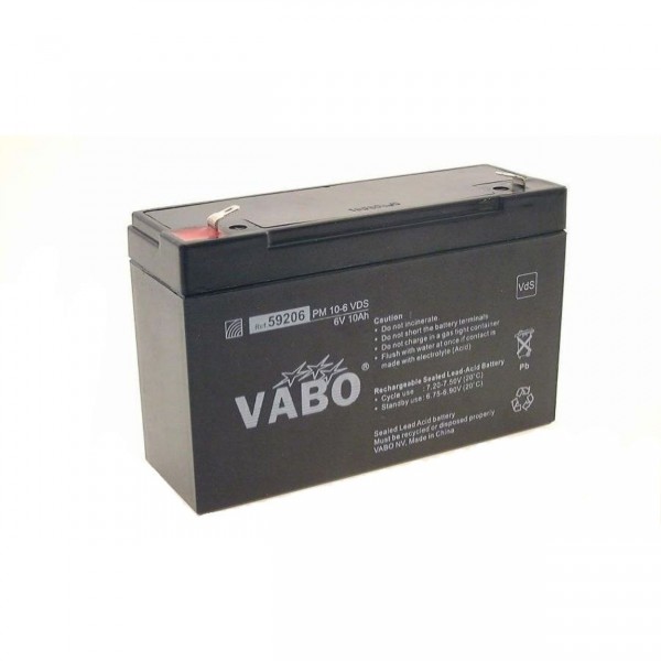 Loodaccu PM 6V 10Ah 151x50x98mm VDSFaston187=4.8mm