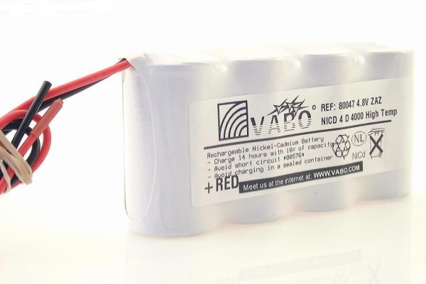 NiCD 4D HT ZAZ 4.8V 4000mAh 130x33x59mm+ kabel