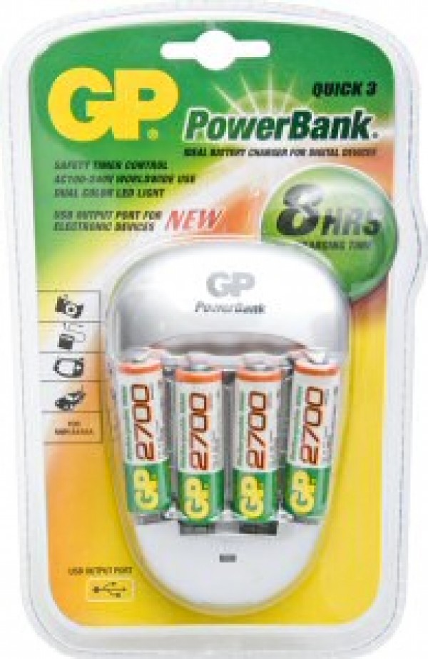 PowerBank QUICK-3 inc. 4xAA 2700mAh NiMh