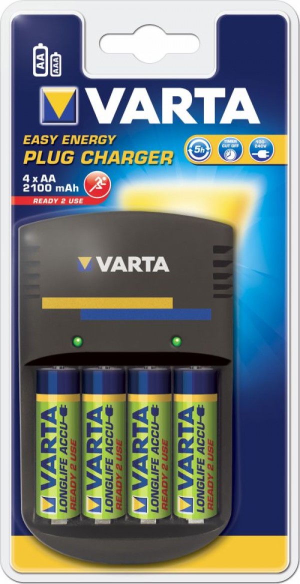 Varta 57667 Plug Charger incl 4xAA NIMh 2100mAh